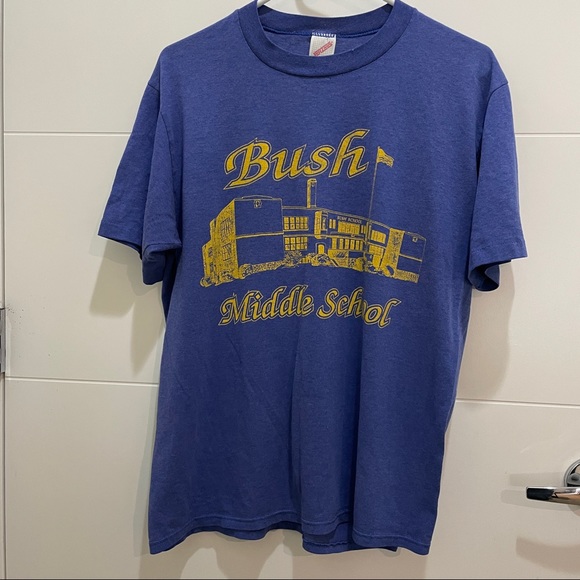 Vintage 80’s T Shirt “Bush Middle School” - Picture 3 of 15